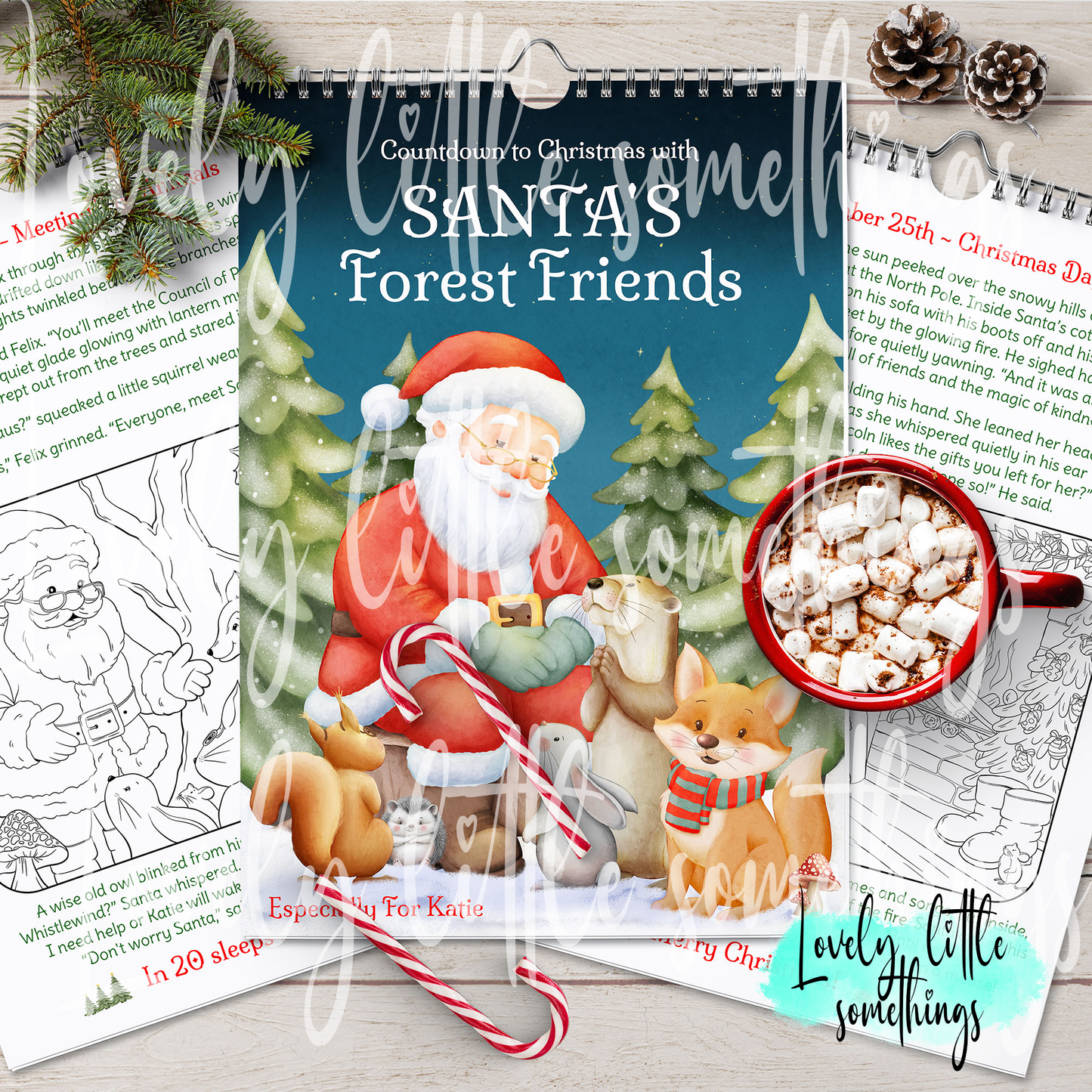 Personalised Santa's Forest Friends Christmas Countdown